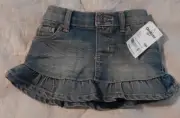 Osh Kosh Denim Skirt With Diaper Cover Size 6 Mos Pockets NWT