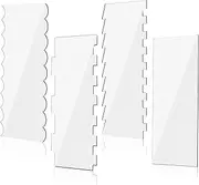 Clear Acrylic Cake Scraper Smoother,4Pcs Acrylic Cake Combs Clear Acrylic Icing Frosting Buttercream Large Cake Smoother Scraper Contour Comb Cake Edge Smoother,Cake Scrapers Clear Cake Icing Scraper