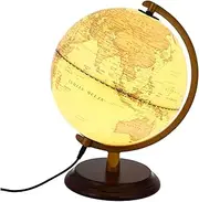 Retro Desktop Globe with Lamp Decorative Geography Globe for Office and Home Antique Style for Teaching and Exploration