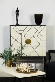 Bone Inlay Bar Cabinet, Bar Unit Wooden Morden Pattern Home Décor Furniture