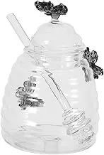 FUNNETOYU Honey Pot Glass Lid Honey Container for Kitchen Decorative Storage Jar