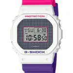 G-SHOCK 90年代復古運動電子錶 桃紅X亮紫X白_DW-5600THB-7