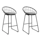 Artiss Set of 2 Bar Stools Steel Fabric - Grey and Black