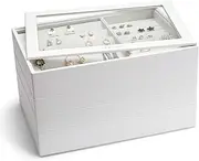 Vlando Miller Jewelry Trays Stackable Showcase Display Drawer Organizer Storage Toughened Glass Lid Multi-Purpose Multiple Combinations Large Capacity Multi-Layer Design and Fashion-White