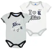 Outerstuff NCAA Infant Girls Rice Owls Biggest Fan 2 Pack Creeper Set