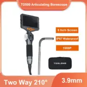 Teslong 3.9mm Two-Way Articulating Borescope with Lights 5-inch IPS Endoscope