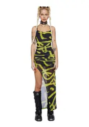 [Club Exx] Digital Mindset Mesh Dress- Black