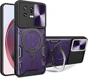 Compatible with Samsung Galaxy A23 4G Case,Car Mount Magnetic Shell Compatible with Samsung Galaxy A23 5G Kickstand with Slide Lens Case Cover Pur