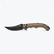 Benchmade Mini Bedlam. Black/Coyote/OD. Scimitar Folding Knife