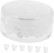 BATHVEVE 100Pcs Clear Silicone Earring Backs Secure Replacement Plug for Pierced Earrings Soft Comfortable Ear Safety Caps Easy to Clean Swap Out Essential Jewelry Accessories