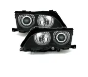 Headlights CCFL Angel Eyes for BMW 3 E46 Saloon Estate 2001-2005 VP542 Black LHD