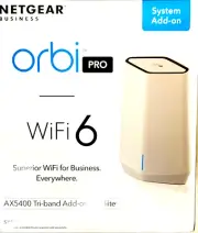 NETGEAR Orbi Pro WiFi 6-AX5400 Tri-Band Add-on Satellite for Business or Home