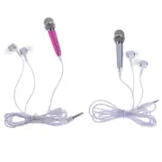 3.5mm Stereo Studio Mic KTV Karaoke Mini Microphone With Earphones/Stand Mou_kz