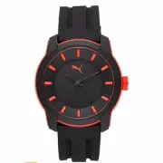 PUMA Analog Three-Hand Black Silicone Men Watch P6007 Brand New Watch In Box