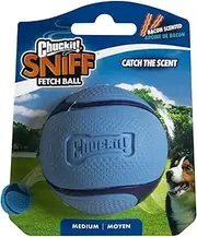 Chuckit! Sniff Ball Dog Toy, Durable High Bounce Bacon Scented Rubber Dog Ball Fetch Toy, Medium, 1 Pack