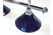 Pool Snooker Billiard Table Lighting - LARGE Chrome Light (4 x Blue Shades)