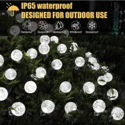 Solar 50 LED Crystal Globe String Lights, Outdoor Wsterproof Solar Lights