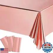 Tatuo Foil Party Rectangular Table Covers Table Cloth 54 x 108 Inch Shiny Pla