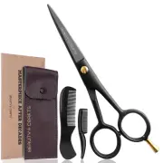 - 5'' German Beard Mustache Scissors - 2 Mustache Comb for Facial Hair with B...