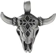 [Kiss of Leather] Taurus Skull Pendant Pewter No. 114, Pewter, No Gemstone