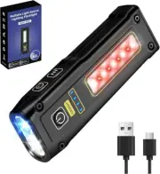 UV Flashlight 365 Blacklight LED EDC Flashlight With COB, White & Red Light