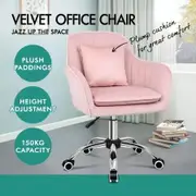 ALFORDSON Velvet Office Chair Computer Desk Chairs Swivel Armchair Work Seat Pink Adult Kids