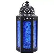 CVHOMEDECO. Decorative Candle Lantern Moroccan Lanterns Vintage Black Metal L...