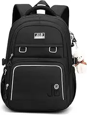 [Generic] Female School Fashion Backpack,Laptop Backpacks, Complimentary Panda Ornament Black