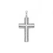 Silver Edge Cross Pendant