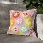 CUSHION COVER PILLOW CASE|RAINBOW HARD CANDY SUGAR POPS