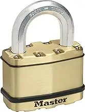 Master Lock Excell Heavy Duty Padlock with Key and Long Shackle - Cut-Proof Boron Carbide 25mm Shackle - 50 mm Size Lock for Storage Locker, Fence Lock and Gate Lock - 4 Pack