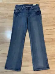 New Girl's Arizona Jean Co Bootcut Denim Pants Embroidered Rhinestone Size 14