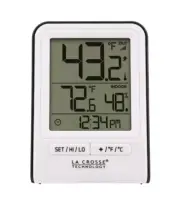 Wireless Indoor/Outdoor Temperature Monitor with Hi/Low Records, Humidity, 12...