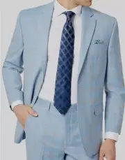 Sean John Men's Classic-Fit Suit Jacket (38S, Light Blue)