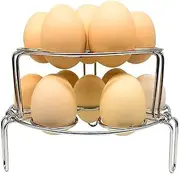 100% Stainless Steel Egg Steamer Rack for Instant Pot, Pressure Cooker, Boiling Pot. Stackable Steamer Trays 2 Pack Combo for Eggs and Food. Durable and Easy to Clean.