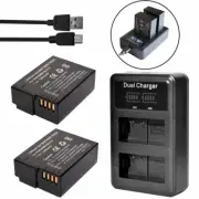 2x Battery +LCD Charger for Panasonic Lumix DC-G91, DMC-GX8, DMC-G81, DMW-BLC12