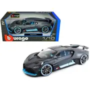 Matt Gray with Blue Accents 1/18 Diecast Model Car by Bburago 11045