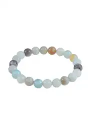 Natural Amazonite gemstone Crystal Stretch bracelet 8mm.