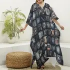Denim Blue Patchwork Kaftan Dress Festival Caftan Steampunk Goddess Bohemian