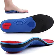 Walkomfy Heavy Duty Support Pain Relief Orthotics - 210+ lbs Plantar Fasciitis Arch Support Insoles for Men Women, Flat Feet Orthotic Insert, Work Boot Shoe Insole, Absorb Shock with Every Step