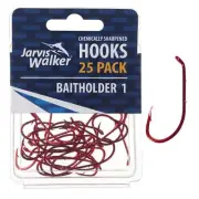 Jarvis Walker Baitholder Red Chem Hook 25Pk Sz1 44368