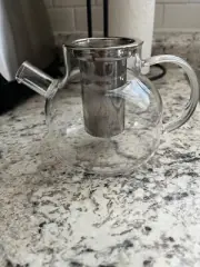 Glass Teapot Stovetop Borosilicate Clear Kettle Removable StainlessSteel Infuser