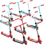 10 Pcs Finger Scooter Mini Two Wheel Finger Toys Tiny Fingerboard Scooters Multi Colored Finger Scooter for Party Favors Children Toys Finger Training with Removable Wheels(Simple Colors,Cool Style)