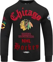 Pro Standard Mens NHL Old English Brushed Back French Terry Crewneck Sweatshirt