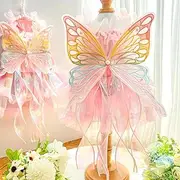 Butterfly Dog Costume Dog Dress with Leash Ring Puppy Clothes for Small Dog Cat Outfit for Kitten (Butterfly Rainbow, XXL)