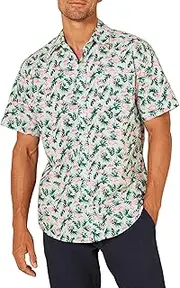 [Amazon Essentials] Men's Regular-Fit Short-Sleeve Print Shirt