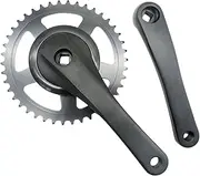 Folding Bike Crankset Square Taper Aluminium Alloy 170mm Round Single Speed Crankset for Foldable Road Bike Replacement