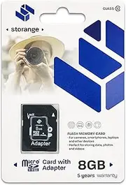 STORANGE 8GB Class 10 SDHC Micro SD Card + Adapter