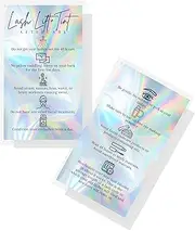 Lash Lift + Tint Aftercare Cards | 100 Pack | 2x3.5” inches Business Card Size | Lash Lift and Tint Aftercare Kit | Rainbow Background Design