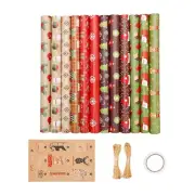 12 Pack Wrapping Sheets,for Christmas Birthday Wrapping Set Gift6680